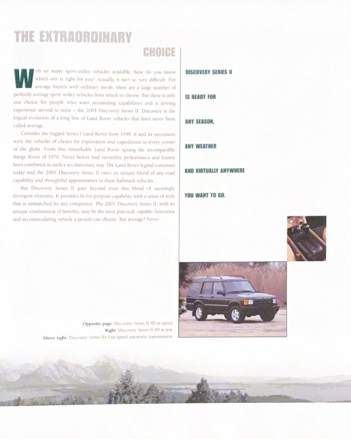 2001 Land Rover Discovery Series II Brochure