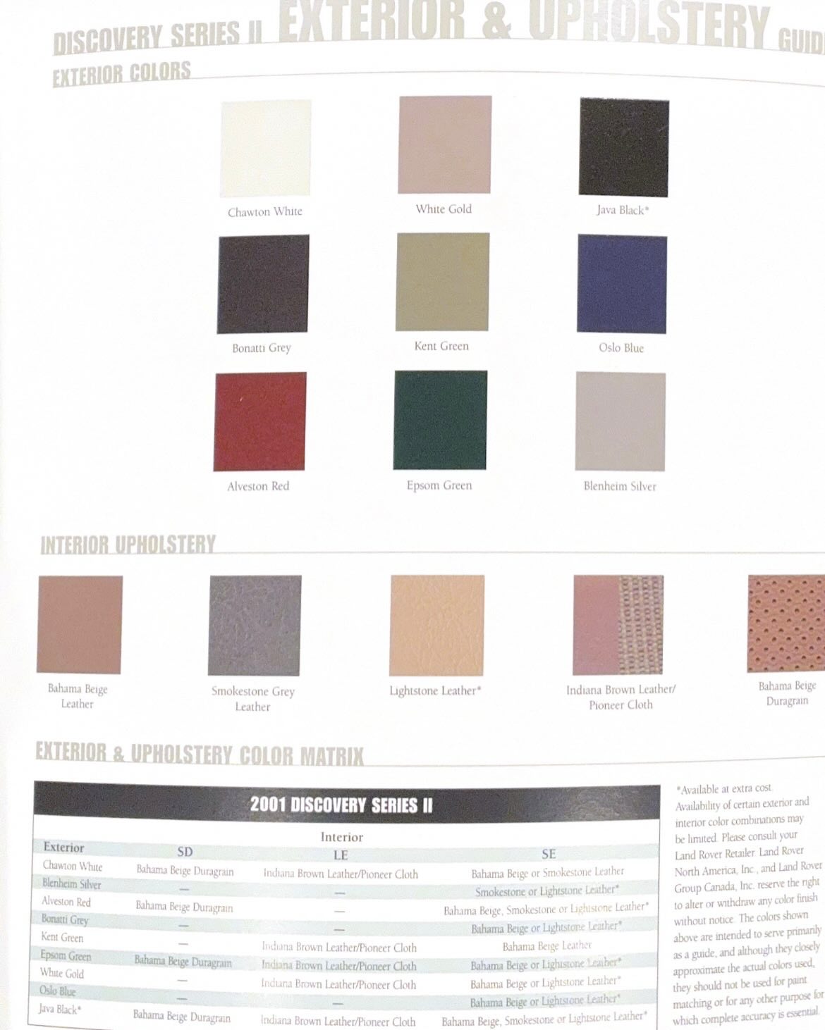 2001 Land Rover Discovery Series II Brochure